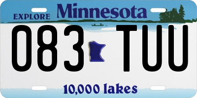 MN license plate 083TUU