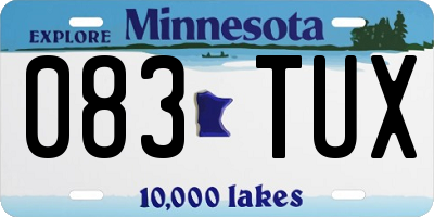 MN license plate 083TUX