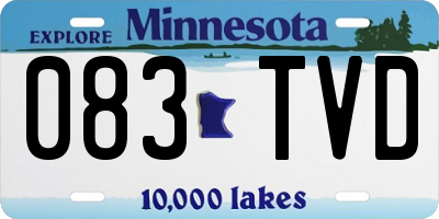 MN license plate 083TVD
