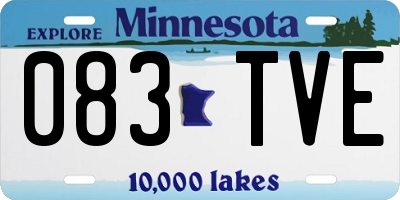 MN license plate 083TVE