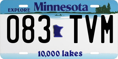 MN license plate 083TVM