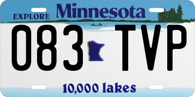 MN license plate 083TVP