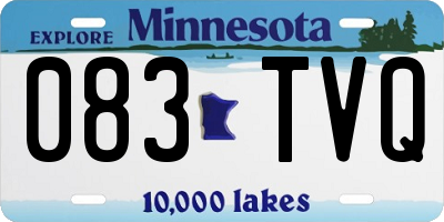 MN license plate 083TVQ
