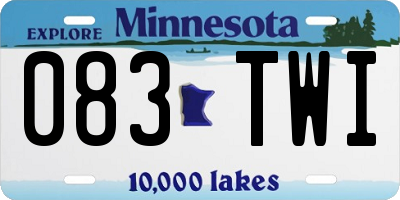 MN license plate 083TWI