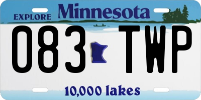 MN license plate 083TWP