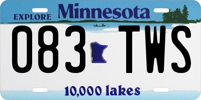 MN license plate 083TWS