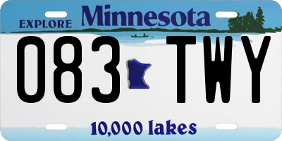 MN license plate 083TWY