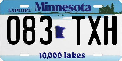 MN license plate 083TXH