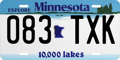 MN license plate 083TXK