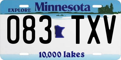 MN license plate 083TXV