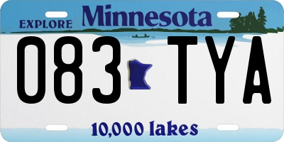 MN license plate 083TYA