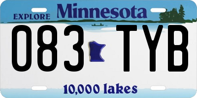 MN license plate 083TYB