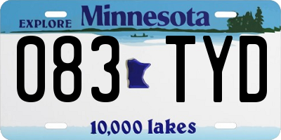 MN license plate 083TYD