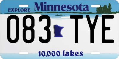 MN license plate 083TYE
