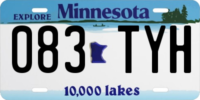 MN license plate 083TYH