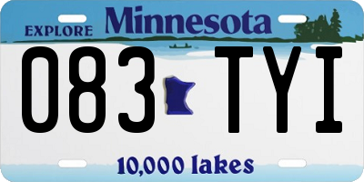 MN license plate 083TYI