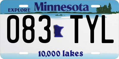 MN license plate 083TYL