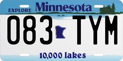 MN license plate 083TYM