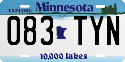 MN license plate 083TYN