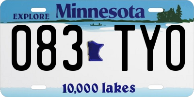 MN license plate 083TYO