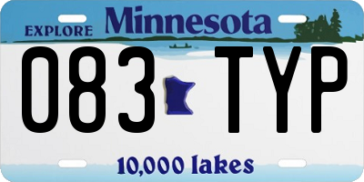 MN license plate 083TYP