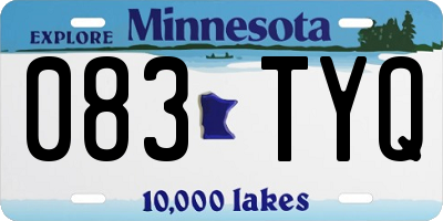 MN license plate 083TYQ