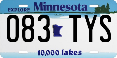 MN license plate 083TYS