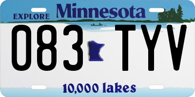 MN license plate 083TYV