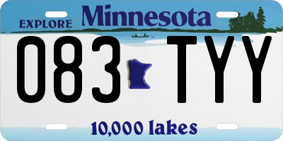 MN license plate 083TYY