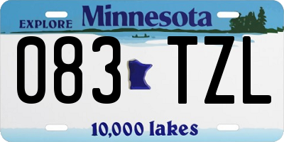 MN license plate 083TZL