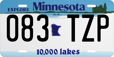 MN license plate 083TZP