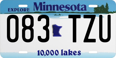MN license plate 083TZU