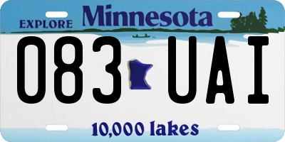 MN license plate 083UAI