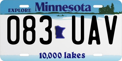 MN license plate 083UAV
