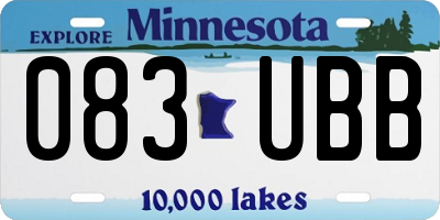 MN license plate 083UBB