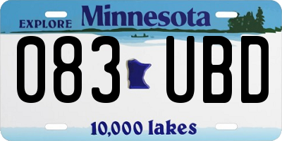 MN license plate 083UBD