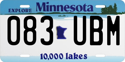 MN license plate 083UBM