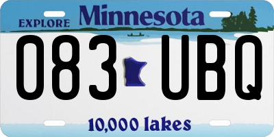 MN license plate 083UBQ