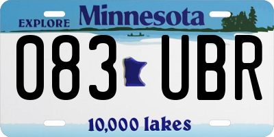 MN license plate 083UBR