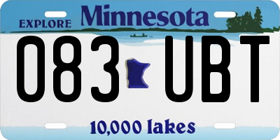 MN license plate 083UBT