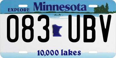 MN license plate 083UBV