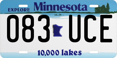 MN license plate 083UCE