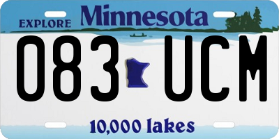 MN license plate 083UCM