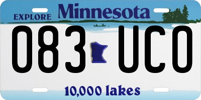 MN license plate 083UCO