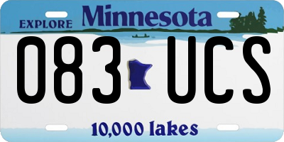 MN license plate 083UCS