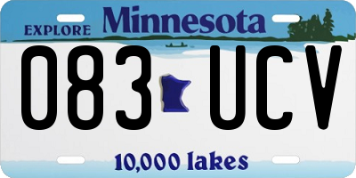 MN license plate 083UCV