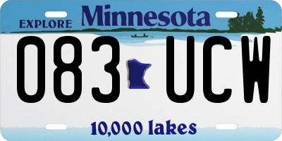 MN license plate 083UCW