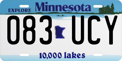 MN license plate 083UCY