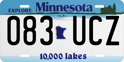 MN license plate 083UCZ