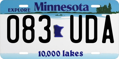MN license plate 083UDA